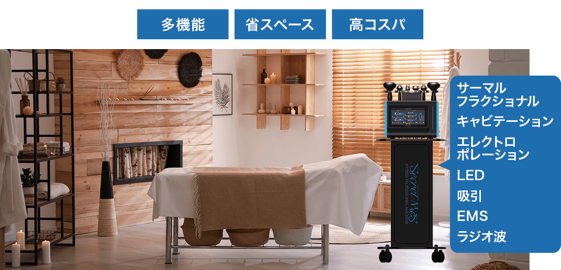 シークレットメスは1台で頭皮から足裏まで対応できる複合痩身美顔機